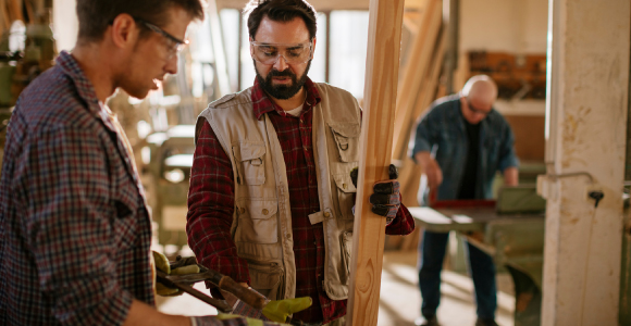 Men working in a wood shop